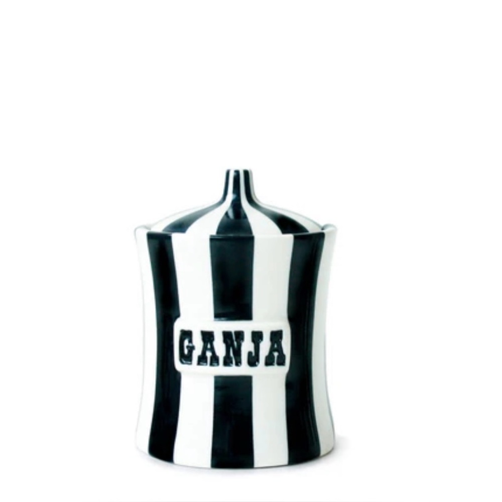 Jonathan Adler Vice Canisters Collection - ganja in black & white Brand New